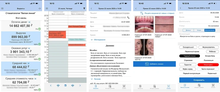 Мобильное приложение для врачей-стоматологов: расписание и показатели клиники